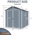 thumbnail image 4 of Remise de Rangement Extérieure en Résine 6 X 8 Pi - Gris, Rangement d'Outils pour Patio, Jardin et Cour / Remise Durable, Verrouillable avec Coussinet, Résistante aux Intempéries avec Fenêtres Latérales et Ventilation, 4 of 8