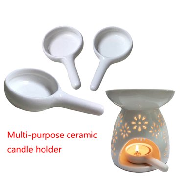 Wangscanis Ceramic Candlestick, Mini Incense Holder Candle Stand with Handle