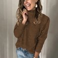 thumbnail image 1 of EGNMCR Chandails pour Femmes Décontractés Unis Chandail à Col Roulé Blouse Manches Longues Hauts en Peluche Chandail, Cadeaux pour Femmes, 1 of 4