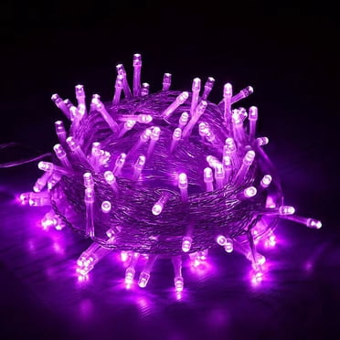 Halloween String Lights Indoor Outdoor, 33FT 100 LED Extendable Clear Wire 8 Modes Twinkle Fairy String Lights Plug in for Christmas Tree Holiday Party Garden Decorations 
(Purple)