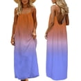 thumbnail image 3 of NSLGXD Robes de Plage pour Femmes Mode Couleur Dégradée Robe Sans Manches Décontractée Dos Nu Bretelles Spaghetti Été Longues Robes Robe Violette, Taille P-3TG, 3 of 10