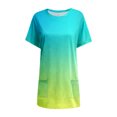 thumbnail image 5 of TSADFHJI Hauts Épaules Dénudées pour Femmes Rouge Été Décontracté Ample Chandail Col Rond Tunique Manches Courtes avec Poches m Bleu Ciel, 5 of 5