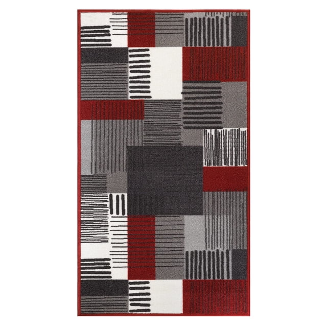 BY COCOON 2'6''x5' Runner Rug| Carpet Runner Kitchen Runner Washable Rug Runners Rugs for Hallway Non Slip (80 Cm x 150 Cm Red Rug)