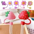 thumbnail image 2 of Silicone Straw Cover Protector 10mm Reusable Drinking Straw Covers Cap, Cute Cartoon Straw Tips Covers Straw Toppers for Tumblers Dust-Proof Straws Plugs J0B8, 2 of 8