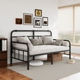 thumbnail image 1 of FSCHOS Cadre de Lit-Banquette en Métal de 14 Pouces Format Simple, Cadre de Lit-Banquette Simple pour Salon, Lattes Robustes, 1 of 8