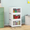 thumbnail image 3 of 1pc Large Capacity Transparent Storage Box With Wheels - Folding Trunk For Books,, 3 of 5
