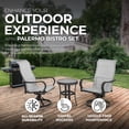 thumbnail image 3 of Four Seasons Courtyard Palermo 3 Piece Aluminum Bistro Chair and Table Set, 3 of 10