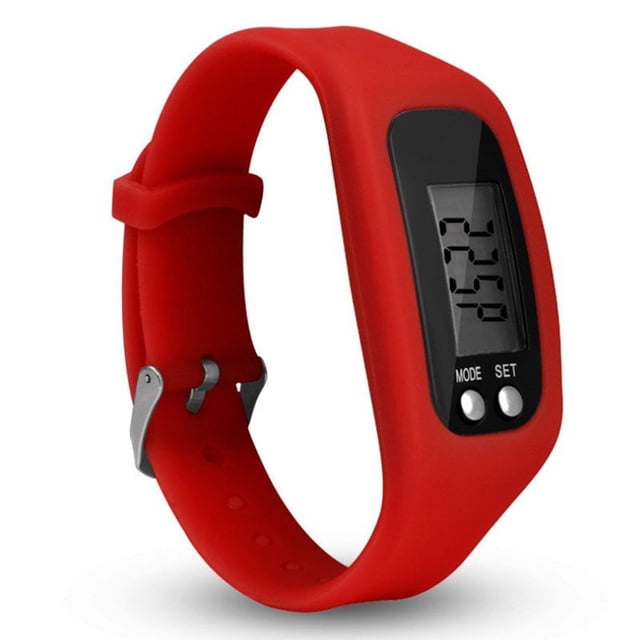 Pedometer Watch with LCD Display Simple Operation Walking Fitness Tracker Wrist Band Digital Step Counter New