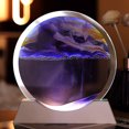 thumbnail image 1 of Moving Sand Art Picture W/Decor Lamp Sand Art Liquid Motion-Round Glass Sea Sandscape Display Flowing Sand Frame W/Light Relaxing 50ml, 1 of 5