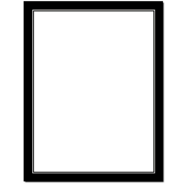 Basic Border Letterhead Laser & Inkjet Printer Paper - Brights (Black, 100 Pack)