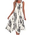thumbnail image 2 of Ovzne Robes Grande Taille pour Femmes aux Courbes Robe Femme Mode Été Plage Imprimé Poches Camisole Col Rond Sans Manches Robes Camisole Robe de Vacances Liquidation, 2 of 6