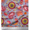 thumbnail image 1 of Soimoi Poly Georgette Fabric Mandala & Paisley Ethnic Print Fabric by Yard 52 Inch Wide, 1 of 3