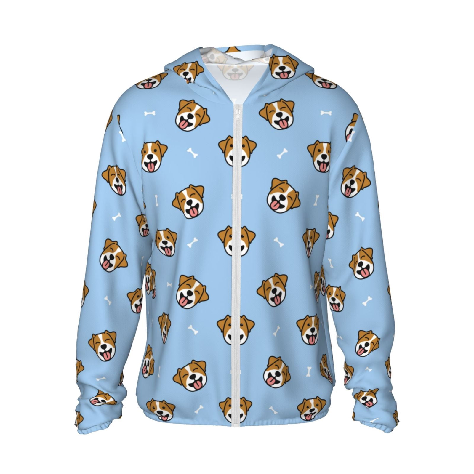 Lsque Terrier Pattern UPF 50+ Lightweight Sun Protection Men's Women's Long Sleeve Shirt, Hoodie Performance -Medium