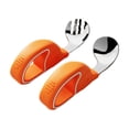 thumbnail image 2 of Stainless Steel Training Spoon and Fork Set for Toddlers Learning Self Feeding, 2 of 6