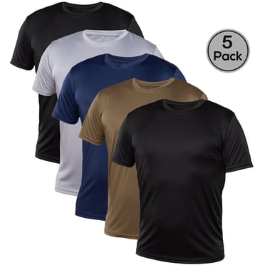 Blank Activewear Pack of 5 Men's T-Shirt, Quick Dry Performance fabric