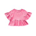 thumbnail image 4 of Shirts for Girls, Children Solid Color Loose Girl Ruffle Sleeve Round-Neck Blouses Western Style Top, 4 of 4