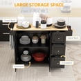 thumbnail image 4 of HOMCOM Kitchen Island on Wheels Kitchen Cart with Drop Leaf Drawers, Black, 4 of 10