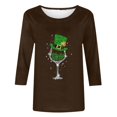 thumbnail image 4 of T-Shirt Imprimé pour Dames, Col Rond, Manches Trois-Quarts, Manches 3/4, Coupe Ample, 4 of 6