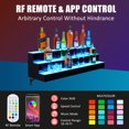 thumbnail image 4 of 30 Inch 3-Tier LED Liquor Bottle Display Shelf – Wall-Mounted Acrylic Bar Rack, Multicolor Lighting, RF Remote & App/Wireless Control – Wine & Whiskey Shelf, Rectangle, 3-Layer,, 4 of 8