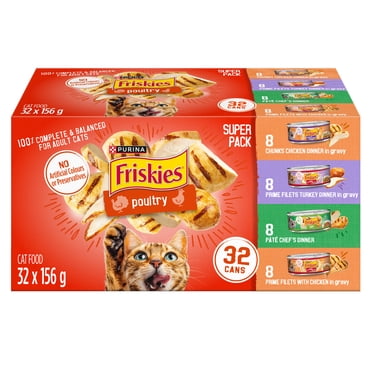 Friskies Poultry Super Pack, Wet Cat Food 32 X 156g