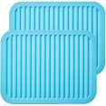 thumbnail image 1 of Silicone Trivets - 9" x 12" Silicone Potholder [2 Set ] Silicone Pot Holders - Spoon Rest - Kitchen Table Mat - Hot Pads - Large Coasters (Black), 1 of 8