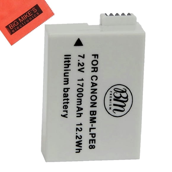 BM Premium LP-E8 Battery for Canon EOS Rebel T2i, T3i, T4i, T5i, EOS 550D, EOS 600D, EOS 650D, EOS 700D DSLR Digital Camera