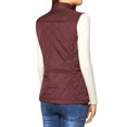 thumbnail image 2 of INSPIRE CHIC Gilet Matelassé Rembourré pour Femme à Fermeture Éclair devant avec Poches Rouge Vin m (US 10), 2 of 7