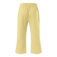 thumbnail image 4 of Plebaso Pantalons Capris Garçons Filles Coton Lin Cordon de Serrage Pantalons Décontractés Légers Raccourcis avec Poches, 4 of 5