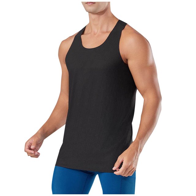Plebaso Mens Tank Tops Summer Workout Sleeveless Muscle Shirts Athletic Gym Running Tops for Bodybuilding