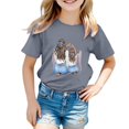 thumbnail image 1 of T-shirt de Loisirs Ample à Col Rond pour Filles, Imprimé « Taste », Manches Courtes, Gris, 120/5 A-6 A, 1 of 4