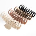 thumbnail image 4 of Large Long Hair Clips, Strong Hold Rectangular Hair Clips for Thick Thin Curly Hair, Matte Neutral Giant Durable Claw Clips, 90's Vintage Claw Clips 8 Pack, 4 of 8