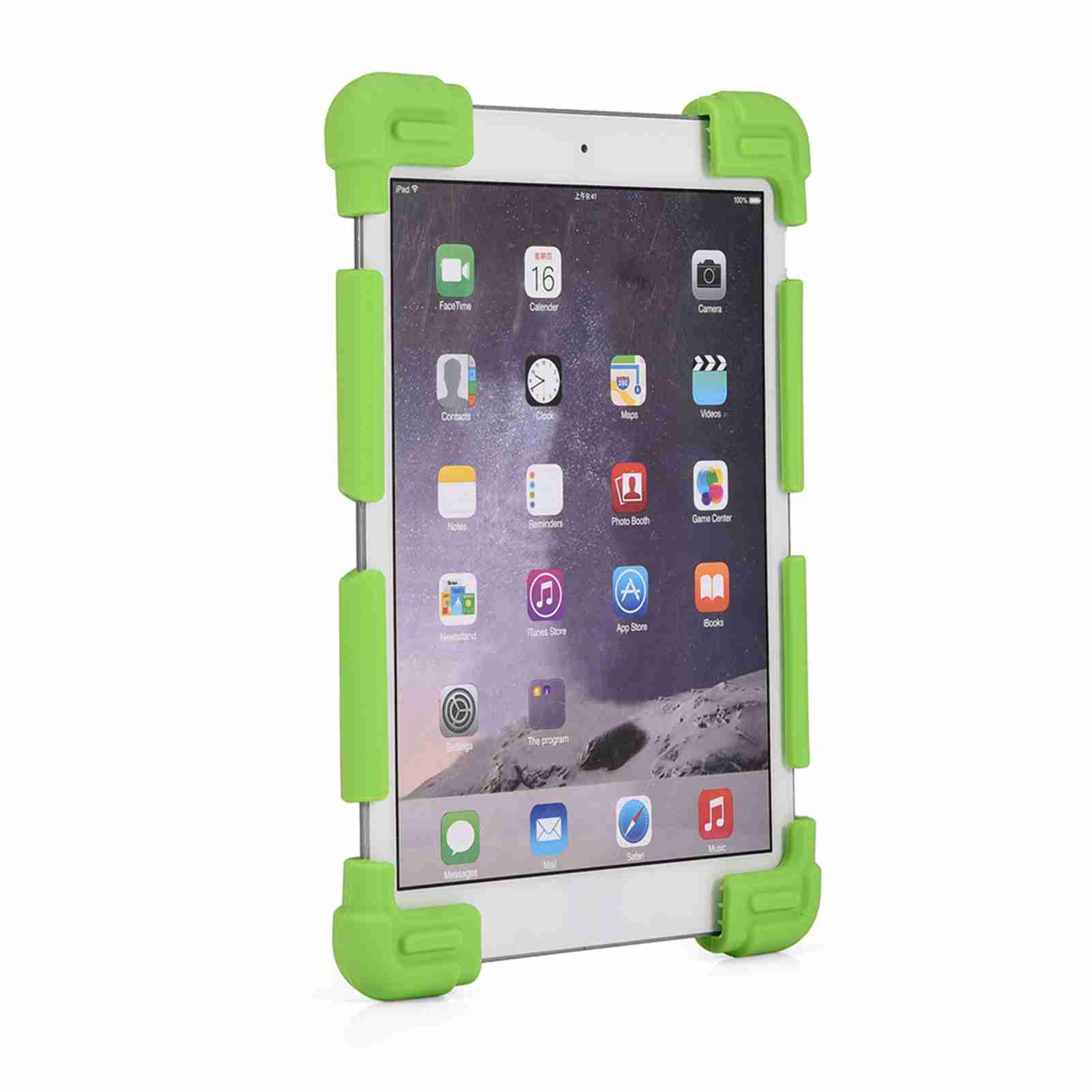 Universal Tablet Case, 9–12in Washable Anti Slip Heat Dissipating Flexible Adjustable Silicone Tablet Case Tablet Sleeve Protector with Stand Holder for