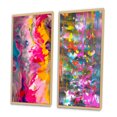 thumbnail image 3 of Designart « Rétro Groove Été Expressionnisme Abstrait » Peinture Abstraite Ensemble d'Art Mural Encadré de 2 - Ensemble d'Art Mural Encadré Moderne Rose de 2, 3 of 6