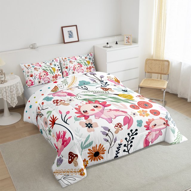 YST Kawaii Axolotl King Comforter Set, Down Comforter, Twin, 1 Count