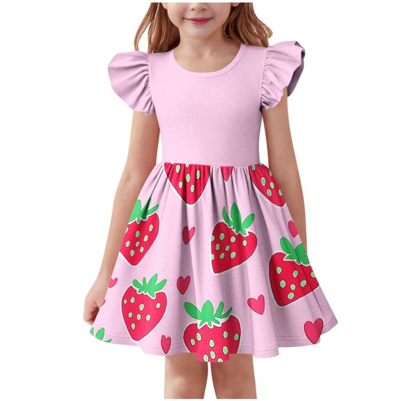 LOVZFMLL Sleeveless Stretchy Dress A Line Twirly Skater School Recital Dress Short Sleeve Round Neck Dress