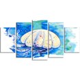 thumbnail image 1 of Design Art Jellyfish Watercolor Painting Canvas Print, 1 of 3