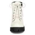 thumbnail image 3 of Unique Bargains Women's Rounded Toe Side Zip Combat Block Heel Ankle Boots, 3 of 6