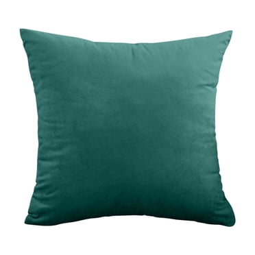 Housses de Coussins en Velours - Coussins Décoratifs 16"x16 Pouces pour Sofa, Chaise et Lit - Tissu en Velours Doux avec Fermeture Éclair Dissimulée (Vert)