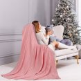 thumbnail image 3 of Unique Bargains Cotton Blanket Decorative Cable Knitted Throw Soft Knit Blankets, 3 of 10