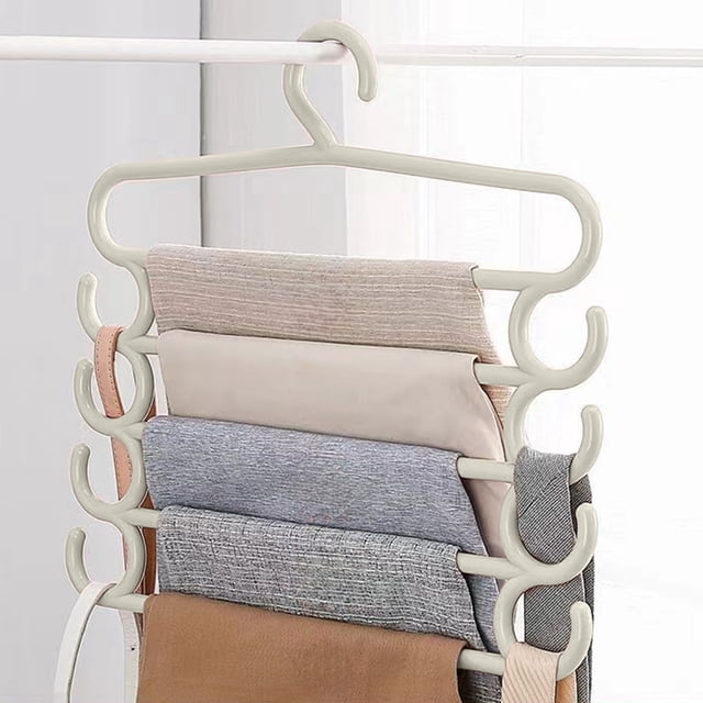 Up to 60% Off! Gspmoly Trouser Rack 5 Tier Hanger Closet Hanging Pants Special Hanger Home Pants Clip Pants Multi Layer Multifunctional Pants Hanging Storage up to 60% Off