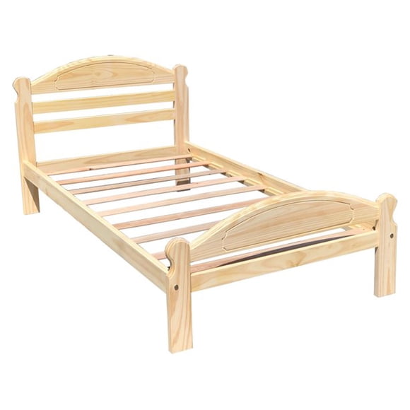 Twin XL Bed Wooden Frame Solid Pine Unfinished with Slats Arizona