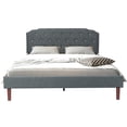 thumbnail image 1 of Costway Full Upholstered Bed Frame Adjustable Diamond Button Headboard Easy Assembly, 1 of 10