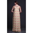 thumbnail image 4 of Bimba White2 Floral Leaves & Peony Vêtements de Nuit pour Femmes Nuisette Imprimée Robe Maxi à Bretelles Spaghetti Tenue de Sommeil Petit, 4 of 5