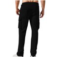 thumbnail image 4 of AherBiu Sweatpants For Men Fleece Lined Drawstring Elastic Waisted Straight Leg Pants With Pockets Casual Gym Workout Trousers, 4 of 7