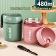 thumbnail image 3 of JUNWELL Vacuum-Insulated Food Jar with Spoon 16.2 Oz Food Thermos Hot Food Flasks Vacuum Insulated Lunch Thermos Leakproof Food Jar Portable Thermal Soup Bowl for Lunch Soup Kids School, 3 of 10