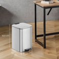 thumbnail image 1 of LEDREM Kitchen Trash Can with Inner Bucket, 5.2-Gallon Soft-Close Lid Bin, Compact & Non-Slip Base, Stainless Steel,Metallic Silver, 1 of 5