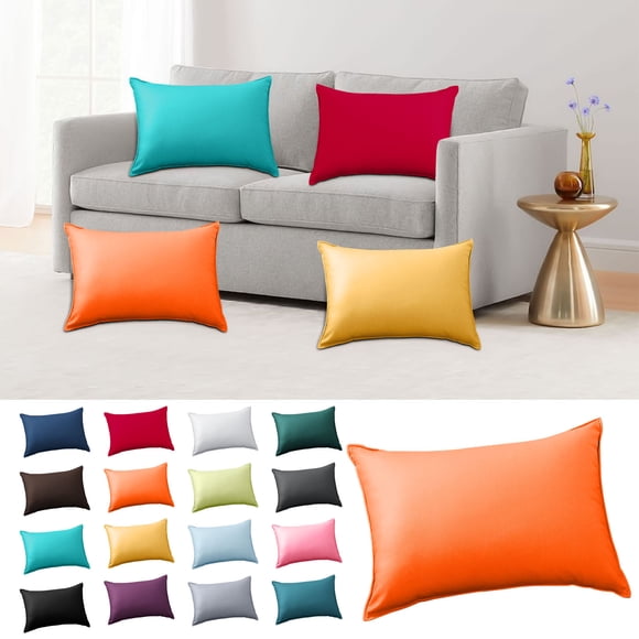 Wzzjkit Outdoor/Indoor Waterproof Throw Pillows, Rectangle Decorative Throw Pillows, 12x20in Solid Color Couch Pillows for Bed, Sofa and Patio Furniture (No Insert)