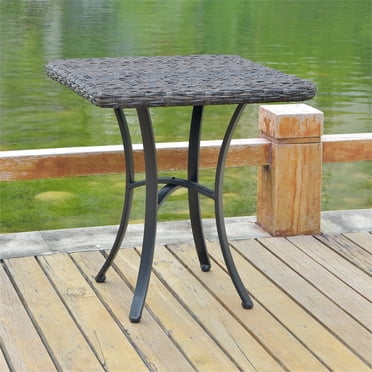 Ibiza Resin Pandan Aluminum Polywood Top Square Bistro Table - Dark Coffee