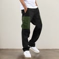 thumbnail image 2 of Men's Cargo Work Pants Straight Fit Casual Adjustable Hem Daily Wear Comfortable Loose Fit Jogger Trousers with Drawstring, 2 of 5