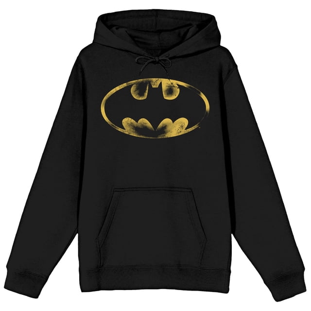 DC Comics Batman Distressed Logo Black Hoodie